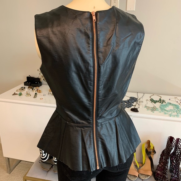 *SOLD* CO by Cotton On faux leather peplum top - Picture 5 of 14